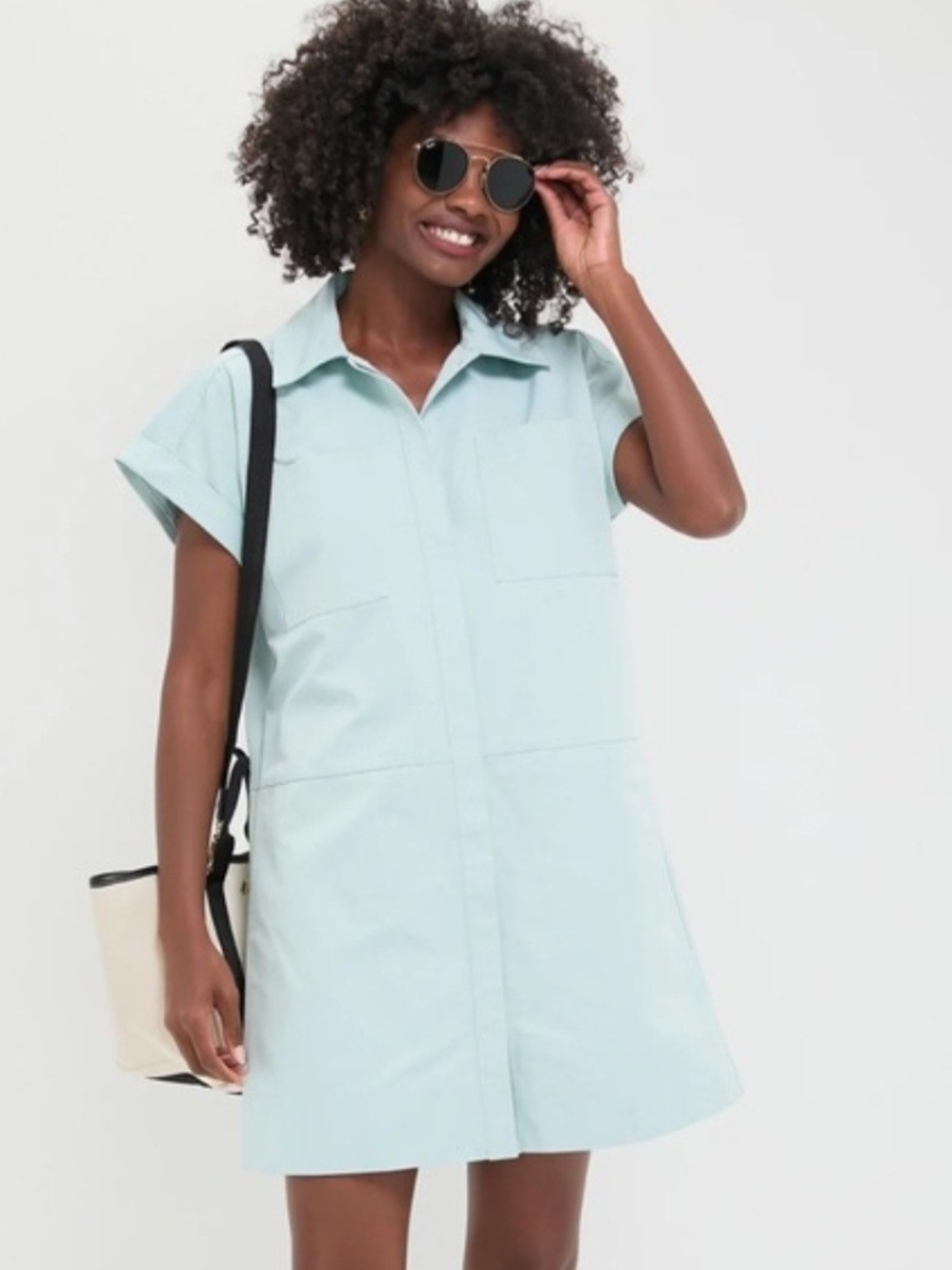 Tuckernuck Pomander Place Light Blue Cotton Corey Dress L